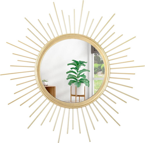 Gold mirrors for wall - gold, sunburst